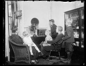 Family listening to the radio, library of congress